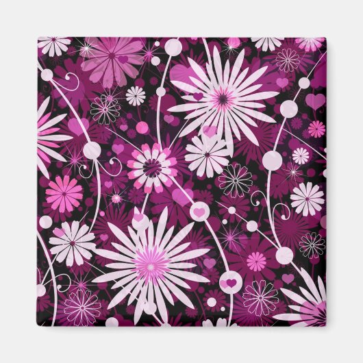 Valentins-Blumenmuster Magnet (Vorne)