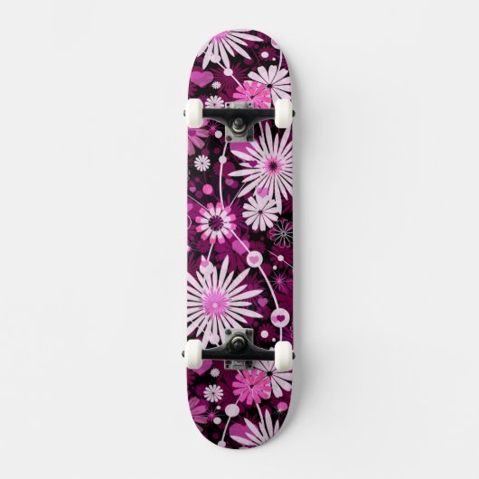 Valentins-Blumenmuster Skateboard (Vorderseite)