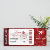 Valentins Boarding Pass Template: Überraschungsrei Karte (Stehend Vorderseite)