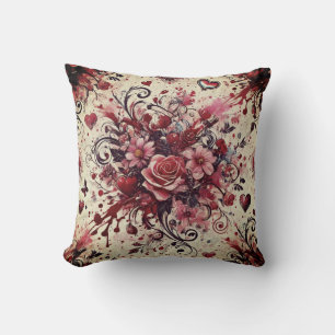 Valentins Bouquet / Rosen-Splatter-Kunst / San Tel Kissen