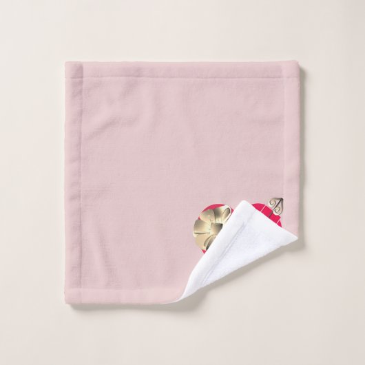 Valentins Bronze Pink Hearts Towel Badhandtuch Set (Waschlappen)