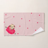 Valentins Bronze Pink Hearts Towel Badhandtuch Set (Handtuch)