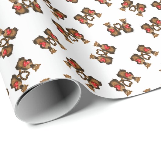 Valentins-Coati-Paare Geschenkpapier (Rolleneckpunkt)