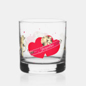 Valentins-Cupid & Herzen  Whiskyglas (Vorderseite)