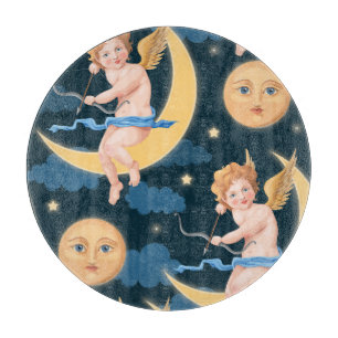 Valentins-Cupid, Mond: nahtloses Muster Schneidebrett