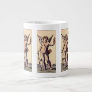 Valentins Cupido mit verbundenen Augen, Vintage-Ta Jumbo-Tasse