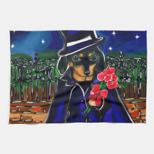 VALENTINS-DACHSHUND KÜCHENTUCH