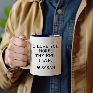 Valentin's Day Geschenk ich Liebe Sie mehr das End Zweifarbige Tasse