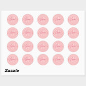 Valentins Day Liebe Typografie Pink White Runder Aufkleber (Blatt)
