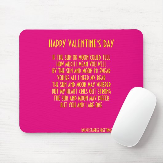 VALENTINS DAY POEM MOUSEPAD (Mit Mouse)