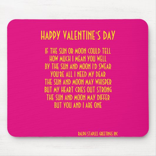 VALENTINS DAY POEM MOUSEPAD (Vorne)