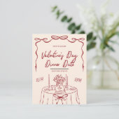 Valentins Dinner-Date Feiertagskarte (Stehend Vorderseite)