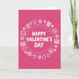 Valentins-Doodle-Herzkarte Karte