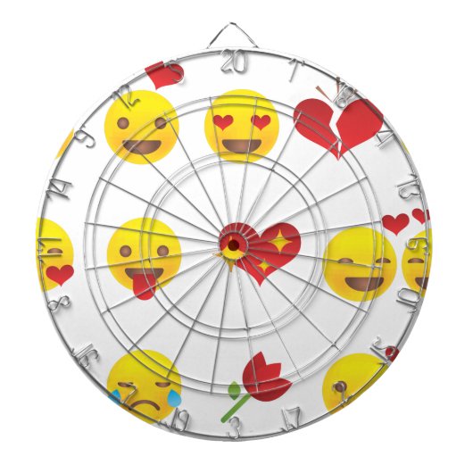 Valentins-Emoji Dartscheibe (vorne)