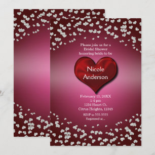 Valentins-Event Geburtstagsfeier Silberne Herzen Einladung