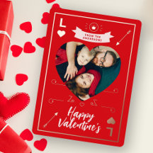 Valentins Familienfoto Herz und Liebe Rot Pink