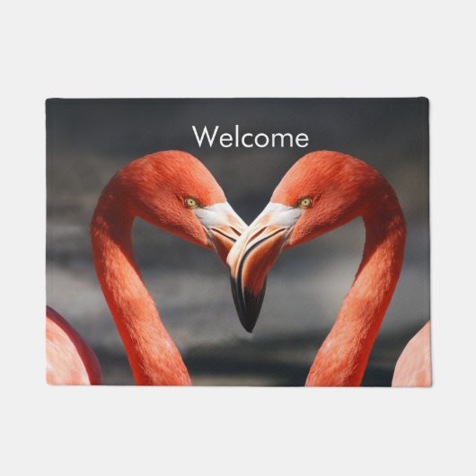 Valentins-Flamingo Fußmatte (Vorderseite)