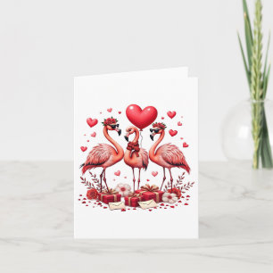 Valentins-Flamingo Rosa Tier Herz Glücklicher Vale Karte