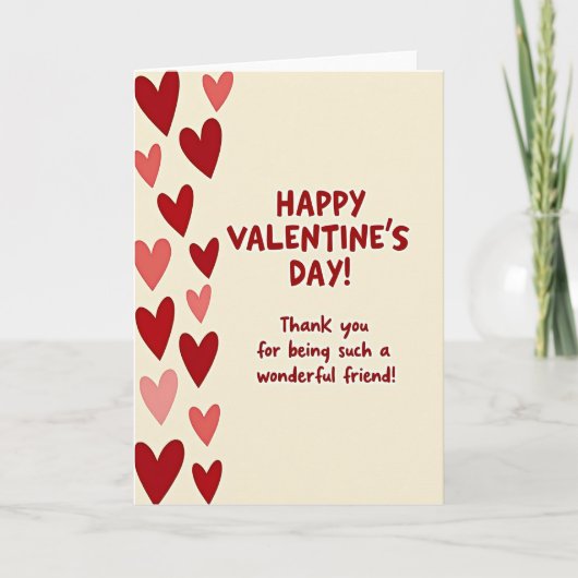 Valentins Freund Dankeschön Karte (Vorderseite)