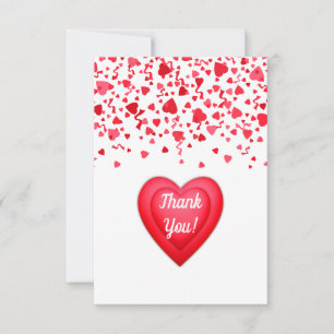 Valentins Geburtstag Rote Konfetti Herzen Dankeskarte