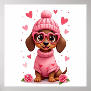 Valentins Geburtstags Hund Liebesleben Poster