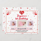 Valentins Geburtstagsfotografie Foto Geburtstag Einladung (Vorne/Hinten)