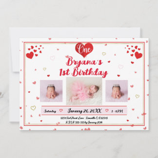 Valentins Geburtstagsfotografie Foto Geburtstag Einladung