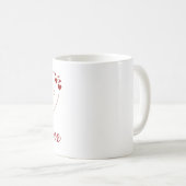 Valentins Geschenk zwei Herzen zwei Namen Kaffeetasse (VorderseiteRechts)