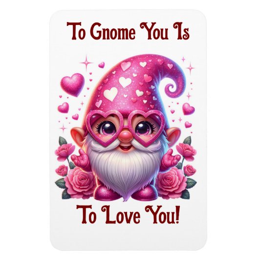 Valentins-Gnom-Flexibler-Foto-Magnet Magnet (Vertikal)