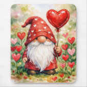 Valentins-Gnom mit rotem Herzballon Mousepad (Vorne)