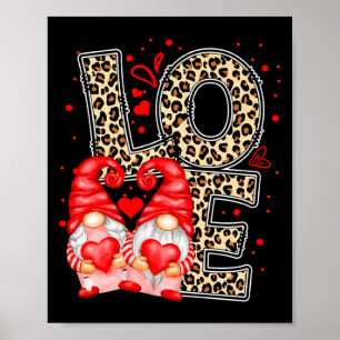 Valentins-Gnome Herz Valentinstag Gnom Leopa  Poster