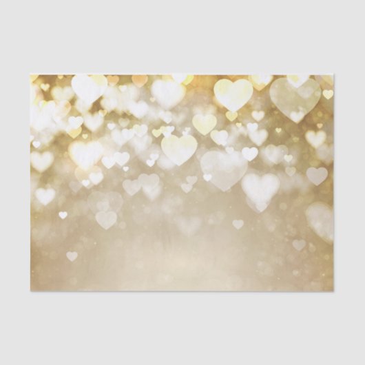 Valentins Gold Bokeh Herz Seidenpapier (Vorderseite)