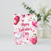 Valentins Gruß im farbenfrohen Herzen Postkarte (Stehend Vorderseite)