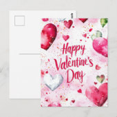 Valentins Gruß im farbenfrohen Herzen Postkarte (Vorne/Hinten)