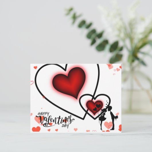 Valentins Hallo Postkarte (Stehend Vorderseite)