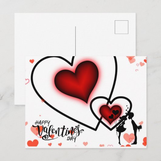 Valentins Hallo Postkarte (Vorne/Hinten)
