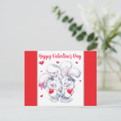 Valentins-Häschen Postkarte (Stehend Vorderseite)