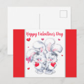 Valentins-Häschen Postkarte (Vorne/Hinten)