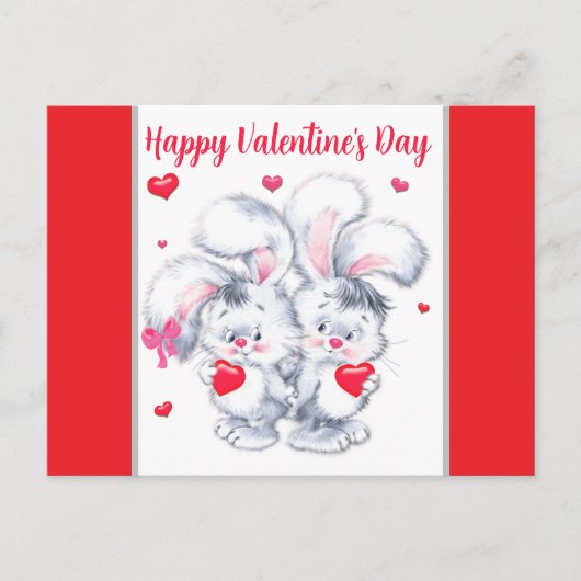 Valentins-Häschen Postkarte (Vorderseite)