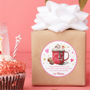 Valentins heiße Schokoladenbombe Pink Gold Herz Runder Aufkleber