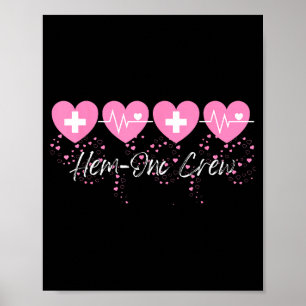 Valentins Hem Onk Crew Krankenschwester Hämatologi Poster