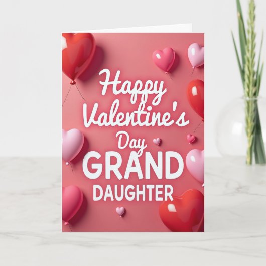 Valentins Herz Enkelin Karte (Vorderseite)