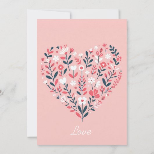 Valentins Herz Feiertagskarte (Vorderseite)