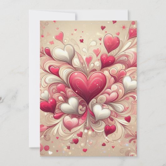 Valentins Herz Feiertagskarte (Vorderseite)