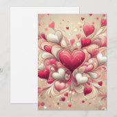 Valentins Herz Feiertagskarte (Vorne/Hinten)