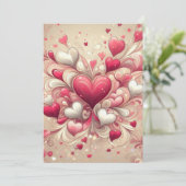 Valentins Herz Feiertagskarte (Stehend Vorderseite)