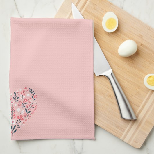 Valentins Herz Geschirrtuch (Viertel Falte)