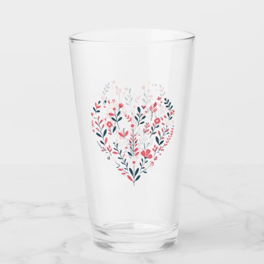 Valentins Herz Glas (Vorderseite)