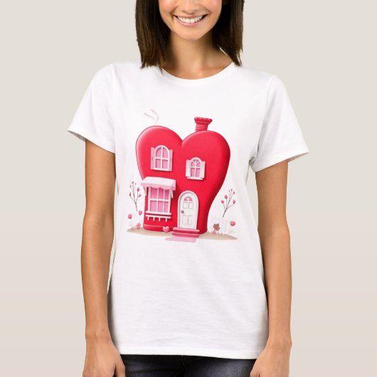 VALENTINS HERZ HAUS T-Shirt (Vorderseite)