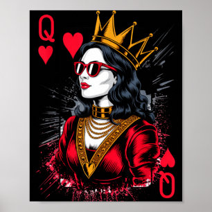 Valentins Herz Karte Königin Trendy Poster